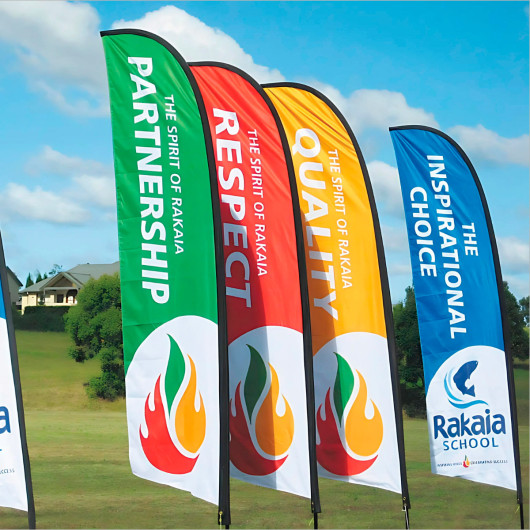 Bow flags double sided print